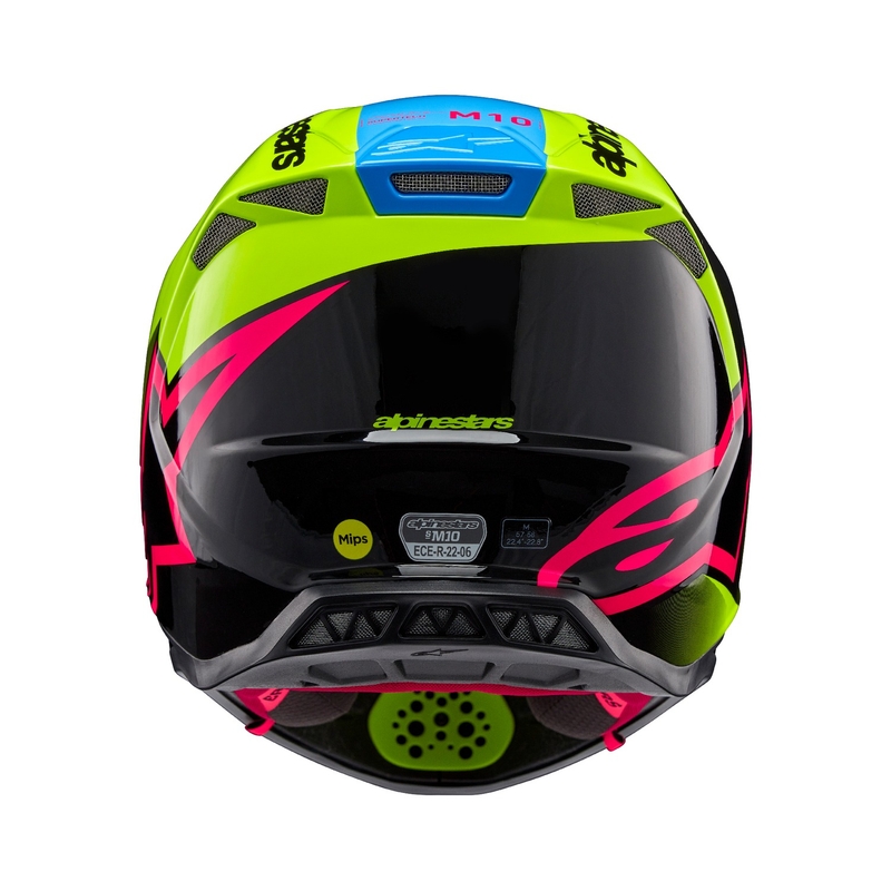 Alpinestars Supertech S-M10 Unite fluo-kelta-musta-vaaleanpunainen motocross-kypärä