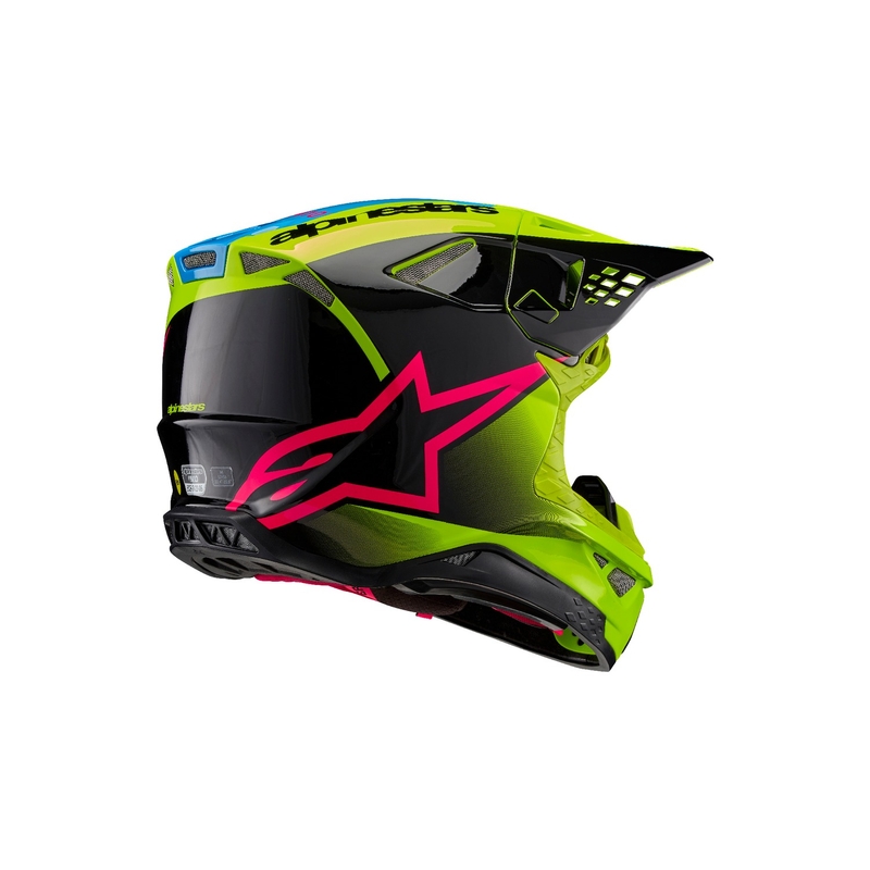Alpinestars Supertech S-M10 Unite fluo-kelta-musta-vaaleanpunainen motocross-kypärä
