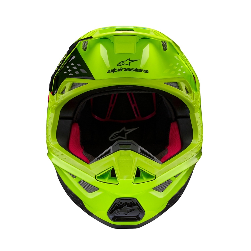 Alpinestars Supertech S-M10 Unite fluo-kelta-musta-vaaleanpunainen motocross-kypärä