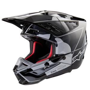 Alpinestars S-M5 Rover 2 motocross kypärä musta ja hopea