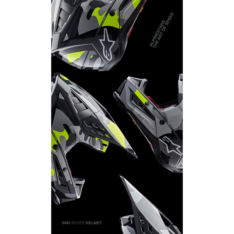 Alpinestars S-M5 Rover 2 motocross kypärä tummanharmaa-fluo keltainen