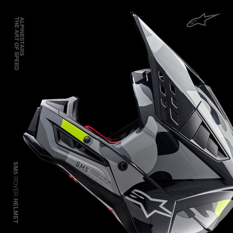 Alpinestars S-M5 Rover 2 motocross kypärä tummanharmaa-fluo keltainen