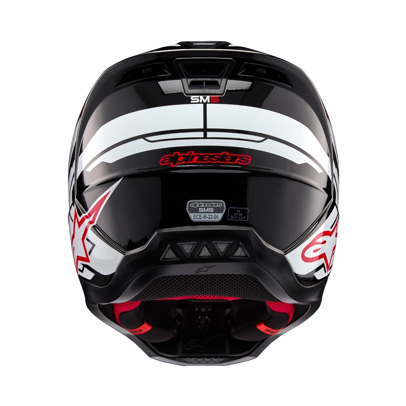 Alpinestars S-M5 Action 2 Musta-valkoinen-fluo-punainen motocross kypärä