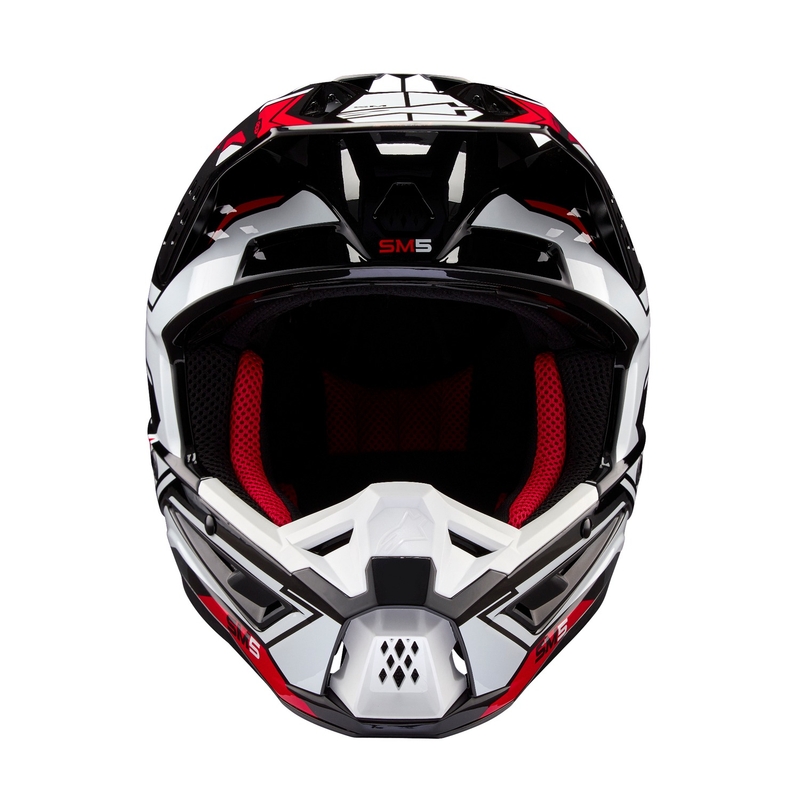 Alpinestars S-M5 Action 2 Musta-valkoinen-fluo-punainen motocross kypärä