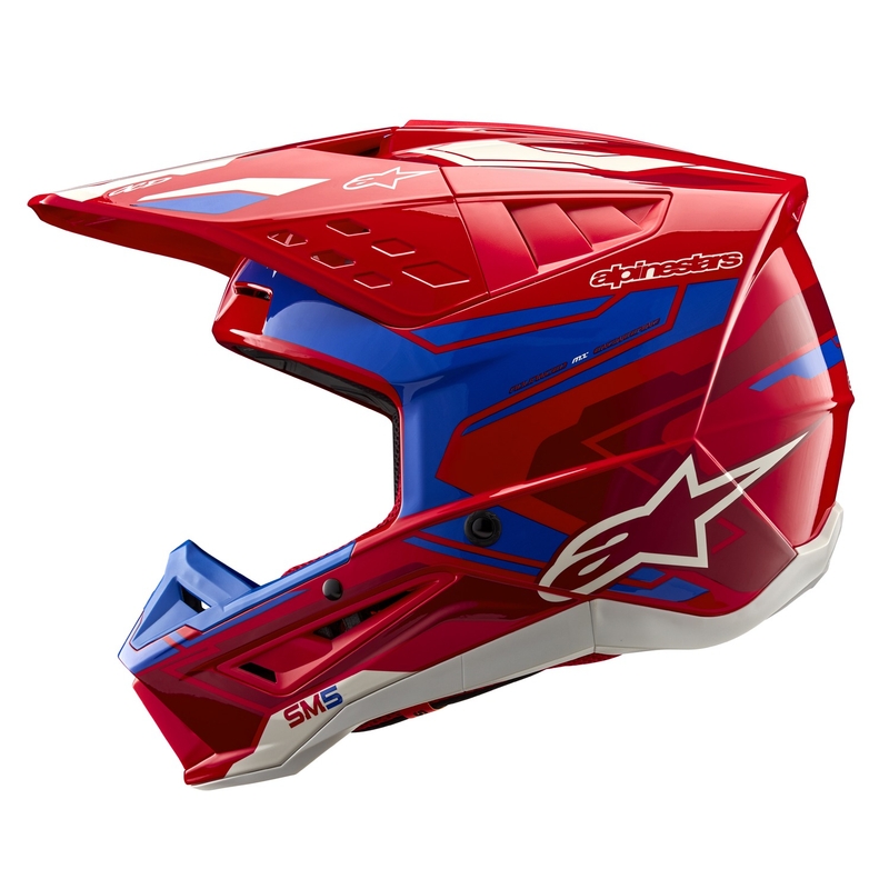 Alpinestars S-M5 Action 2 fluo punainen-sininen motocross kypärä
