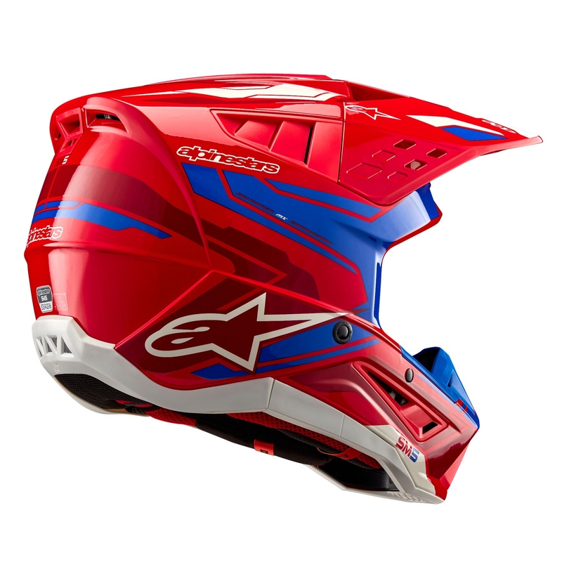 Alpinestars S-M5 Action 2 fluo punainen-sininen motocross kypärä