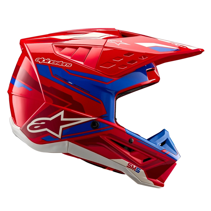 Alpinestars S-M5 Action 2 fluo punainen-sininen motocross kypärä