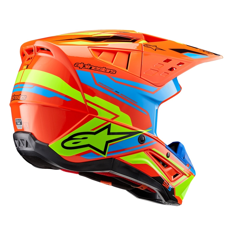 Alpinestars S-M5 Action 2 fluo-oranssi-vaaleansininen-fluokeltainen motocross kypärä
