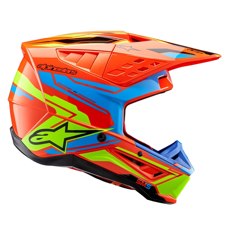 Alpinestars S-M5 Action 2 fluo-oranssi-vaaleansininen-fluokeltainen motocross kypärä