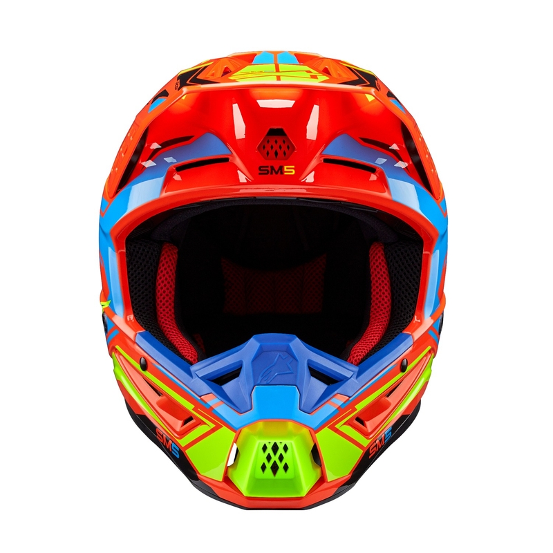 Alpinestars S-M5 Action 2 fluo-oranssi-vaaleansininen-fluokeltainen motocross kypärä