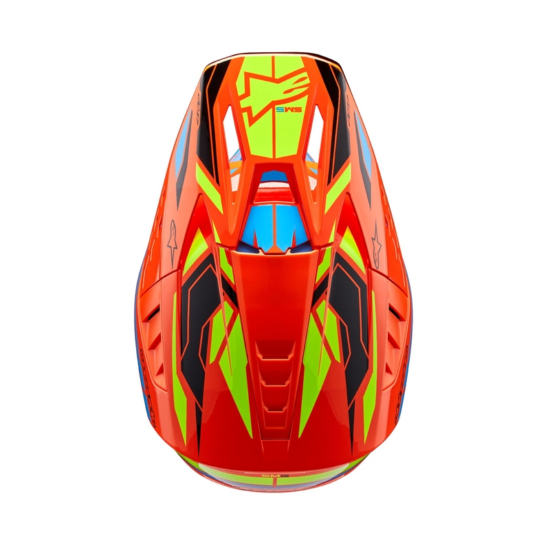 Alpinestars S-M5 Action 2 fluo-oranssi-vaaleansininen-fluokeltainen motocross kypärä