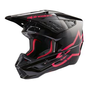 Alpinestars S-M5 Corp motocross kypärä musta ja vaaleanpunainen