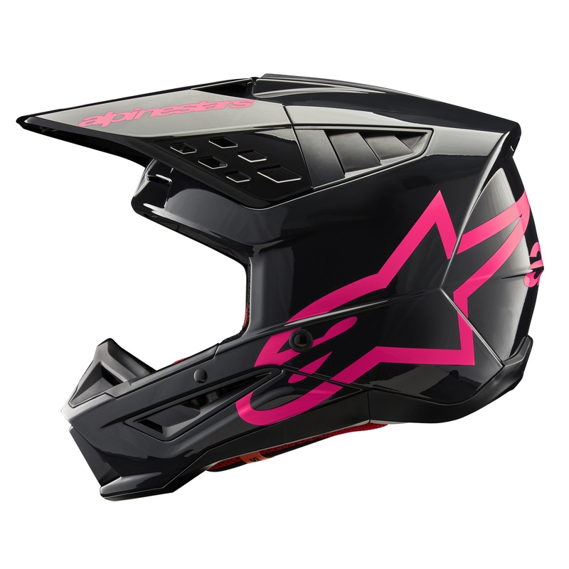 Alpinestars S-M5 Corp motocross kypärä musta ja vaaleanpunainen