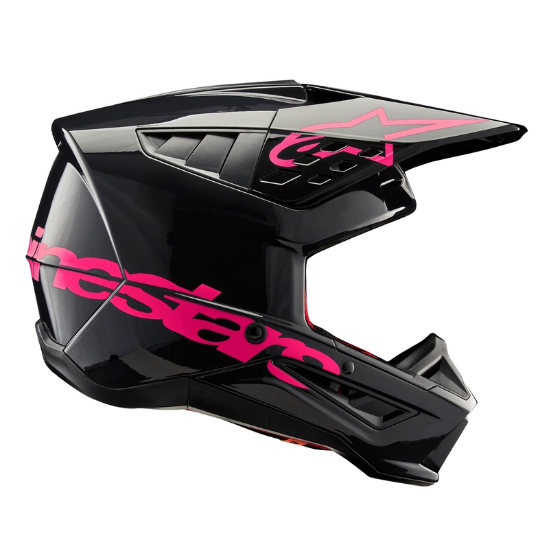 Alpinestars S-M5 Corp motocross kypärä musta ja vaaleanpunainen