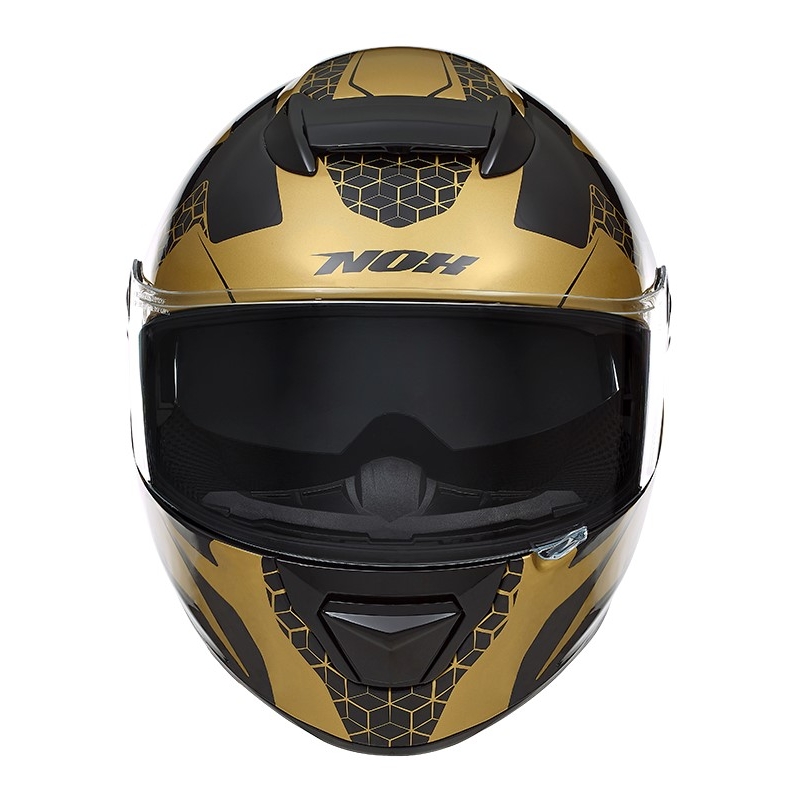 Integrální přilba na motorku NOX N301 Steel černo-zlatá