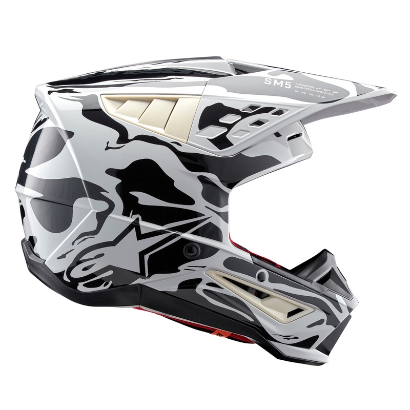 Alpinestars S-M5 Mineral harmaa camo motocross kypärä
