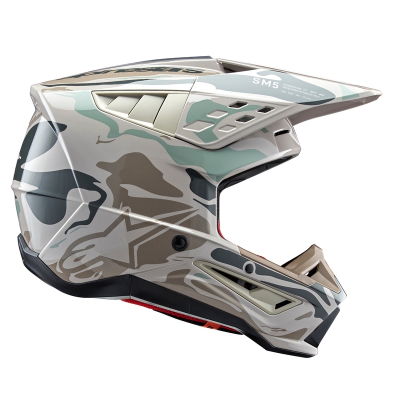 Alpinestars S-M5 Mineral harmaa-vihreä camo motocross kypärä