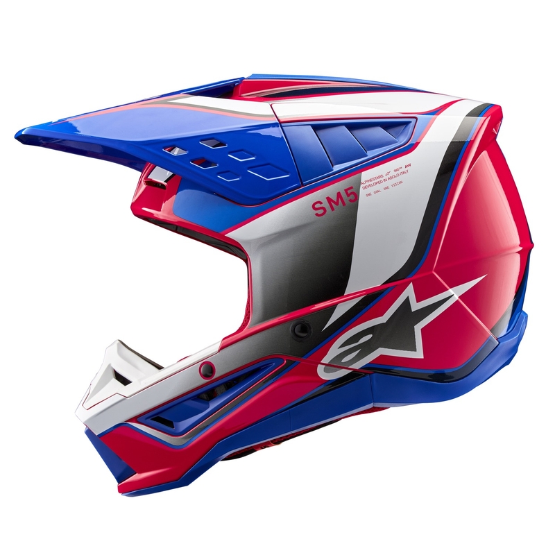 Alpinestars S-M5 Sail Motocross kypärä valkoinen-vaaleanpunainen-sininen
