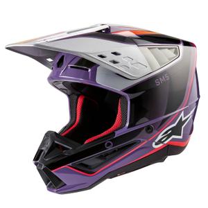Alpinestars S-M5 Sail motocross kypärä violetti-musta-hopea