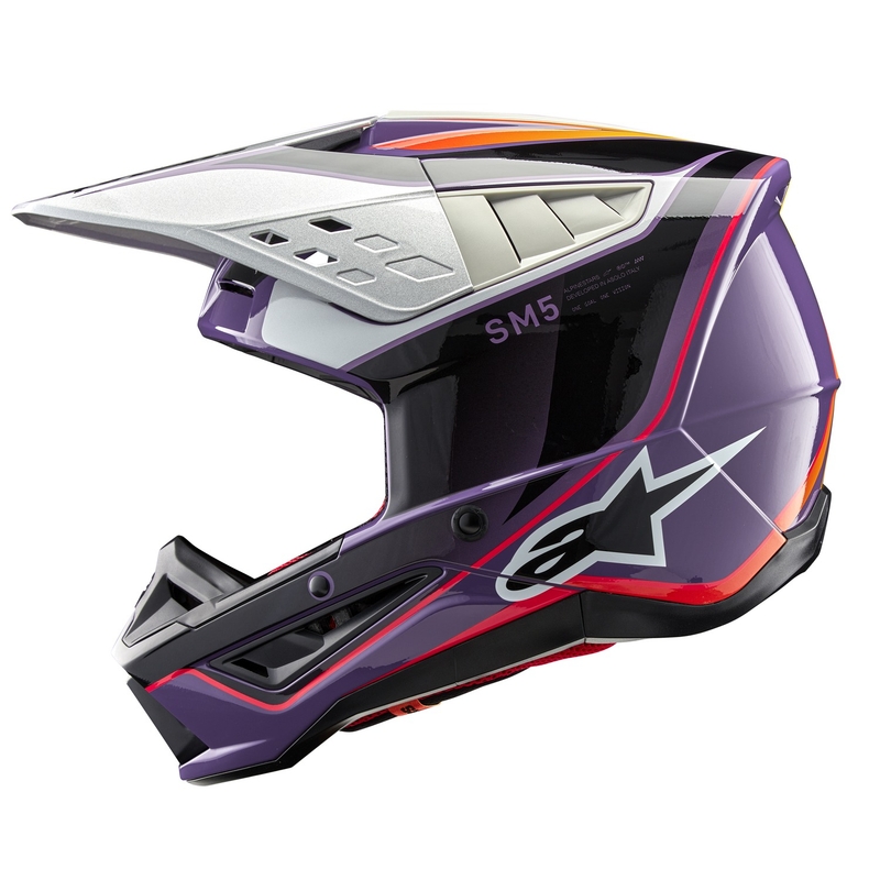 Alpinestars S-M5 Sail motocross kypärä violetti-musta-hopea