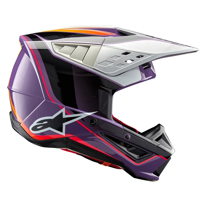 Alpinestars S-M5 Sail motocross kypärä violetti-musta-hopea
