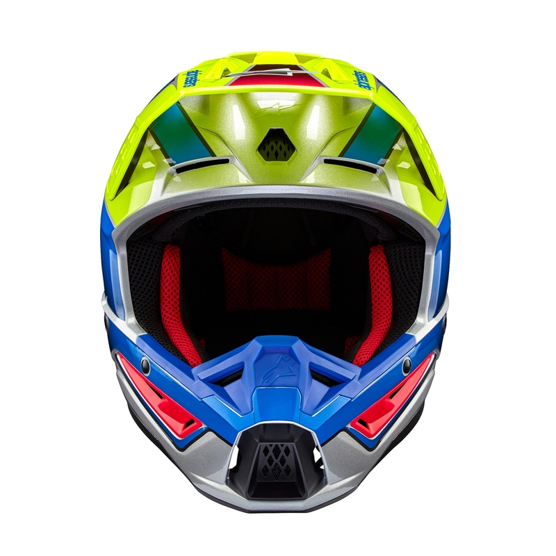 Alpinestars S-M5 Sail fluo-kelta-sininen-hopea motocross-kypärä