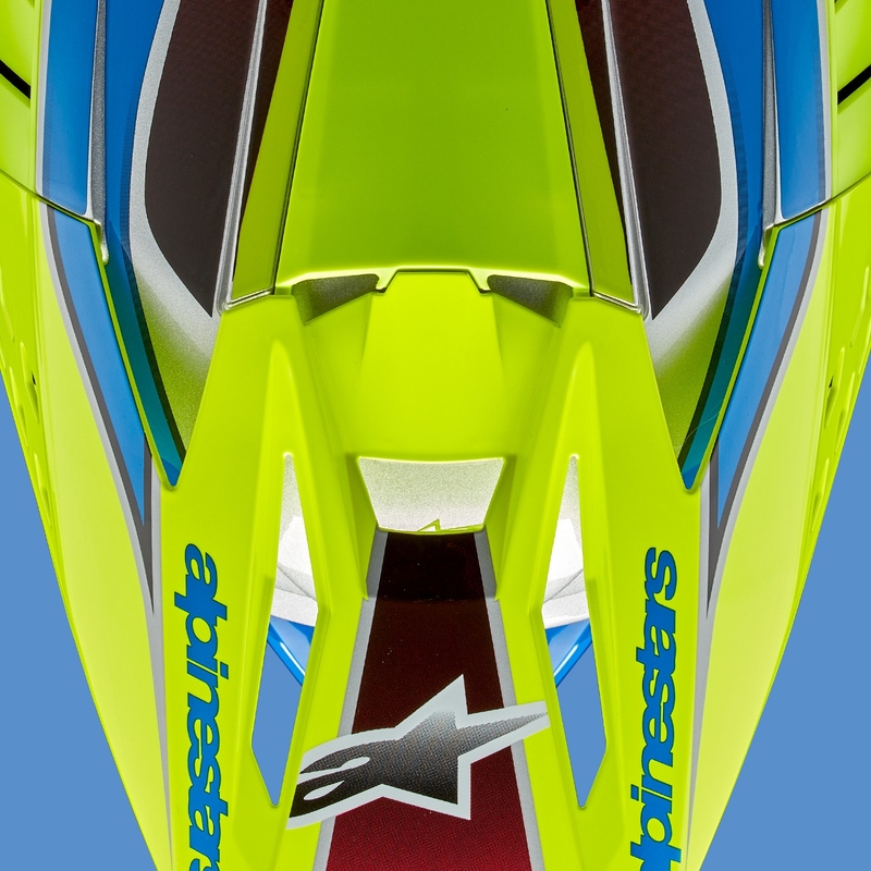 Alpinestars S-M5 Sail fluo-kelta-sininen-hopea motocross-kypärä