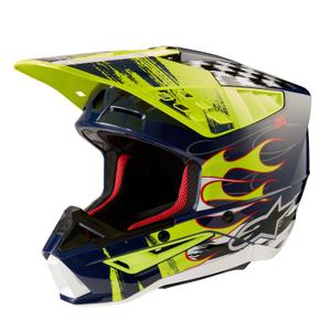 Alpinestars S-M5 Rash motocross kypärä sini-fluo keltainen