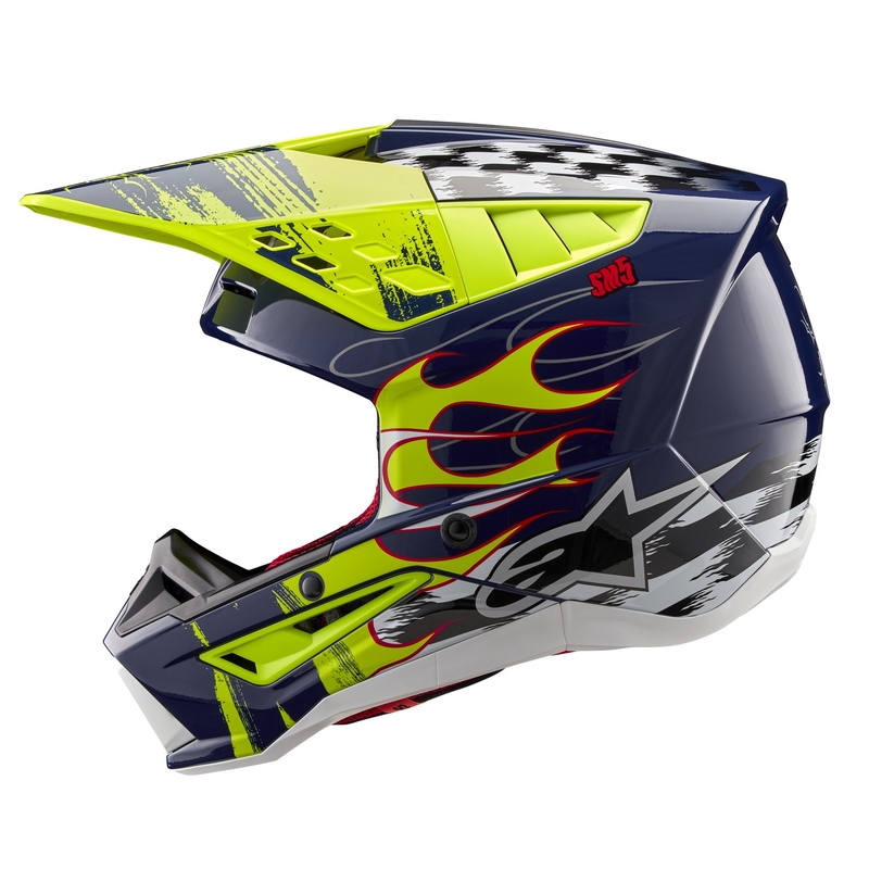 Alpinestars S-M5 Rash motocross kypärä sini-fluo keltainen