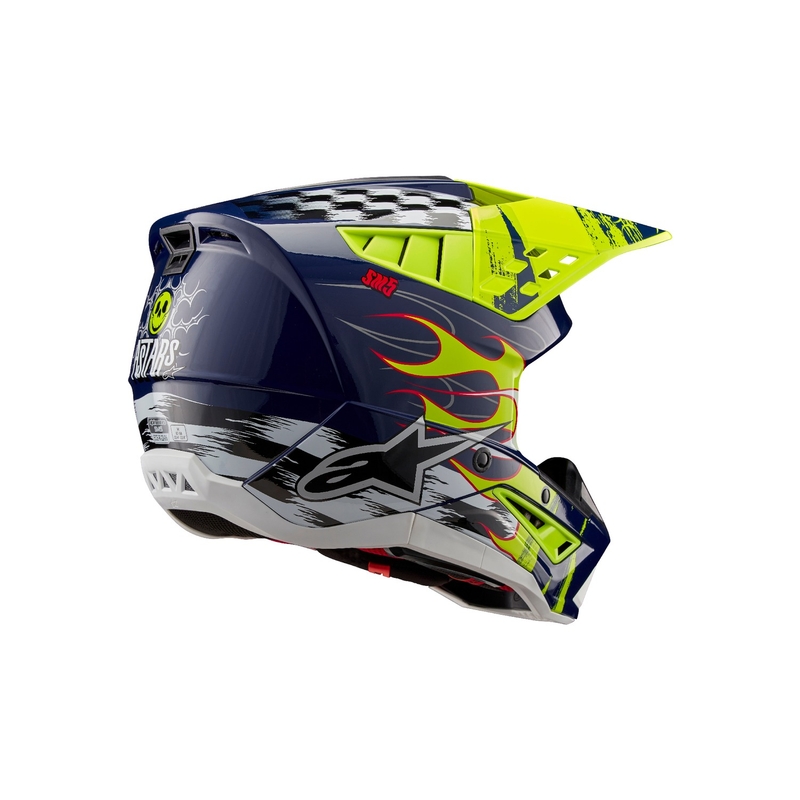 Alpinestars S-M5 Rash motocross kypärä sini-fluo keltainen