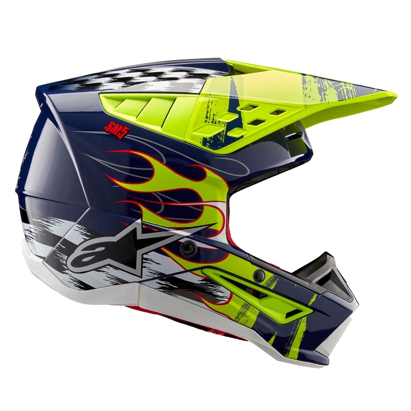 Alpinestars S-M5 Rash motocross kypärä sini-fluo keltainen