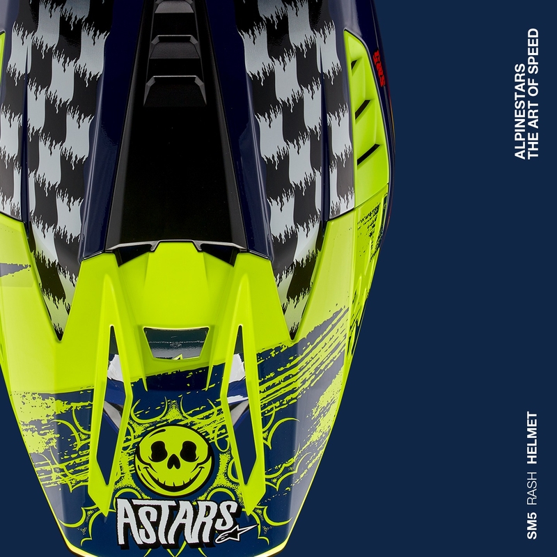 Alpinestars S-M5 Rash motocross kypärä sini-fluo keltainen