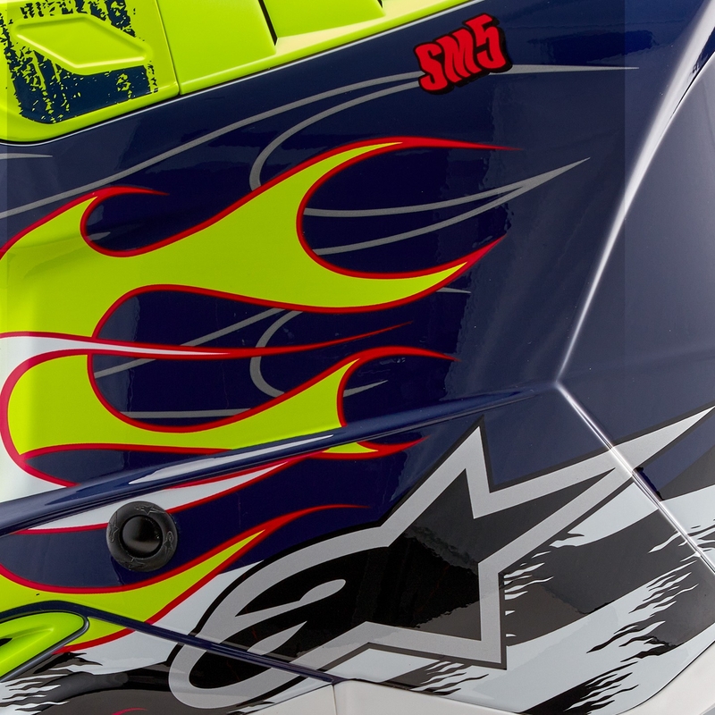 Alpinestars S-M5 Rash motocross kypärä sini-fluo keltainen