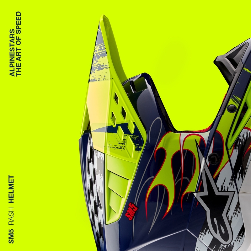 Alpinestars S-M5 Rash motocross kypärä sini-fluo keltainen