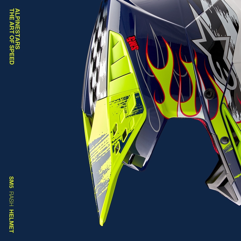 Alpinestars S-M5 Rash motocross kypärä sini-fluo keltainen