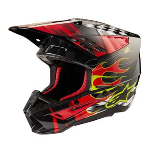 Alpinestars S-M5 Rash harmaa-fluo-punainen motocross kypärä
