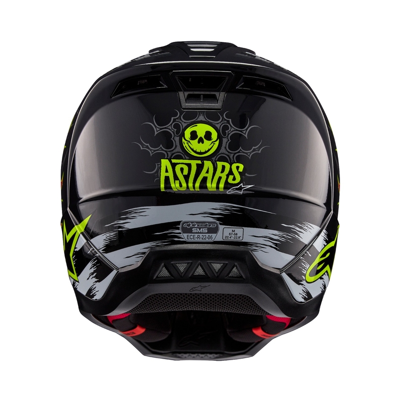 Alpinestars S-M5 Rash harmaa-fluo-punainen motocross kypärä