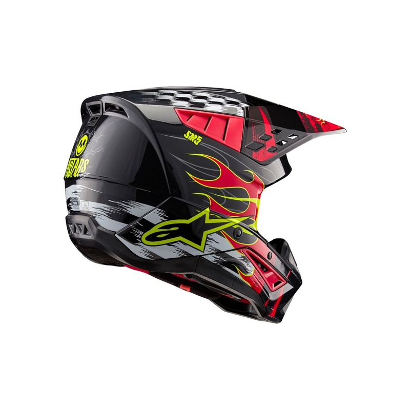 Alpinestars S-M5 Rash harmaa-fluo-punainen motocross kypärä