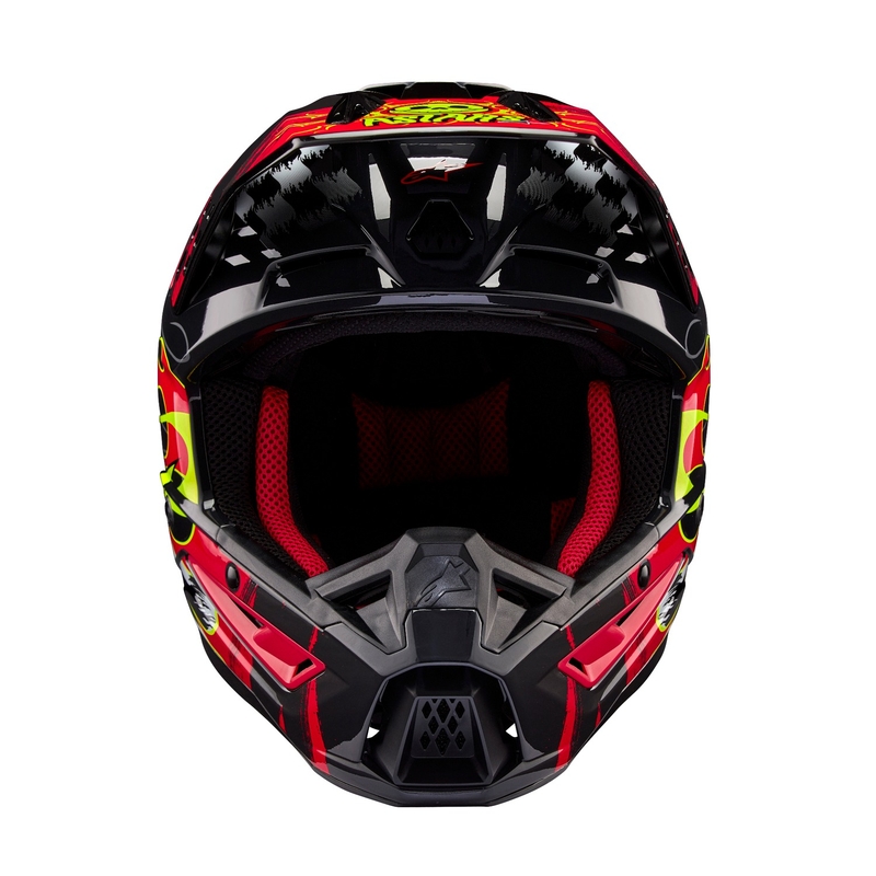 Alpinestars S-M5 Rash harmaa-fluo-punainen motocross kypärä
