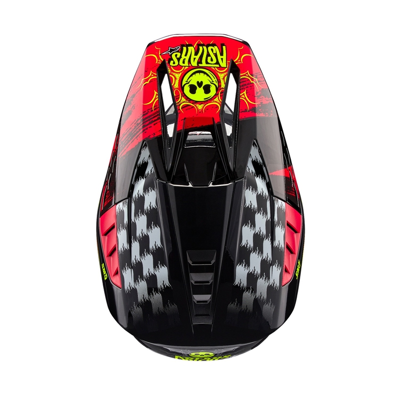 Alpinestars S-M5 Rash harmaa-fluo-punainen motocross kypärä