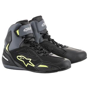Alpinestars Faster-3 Drystar musta-harmaa-fluo-keltaiset moottoripyöräsaappaat