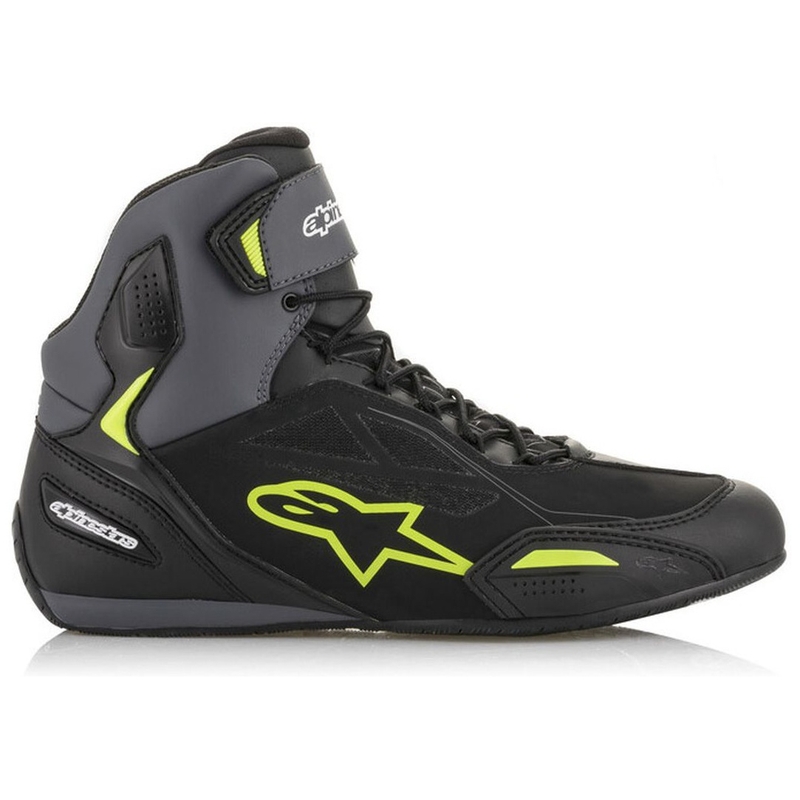 Alpinestars Faster-3 Drystar musta-harmaa-fluo-keltaiset moottoripyöräsaappaat