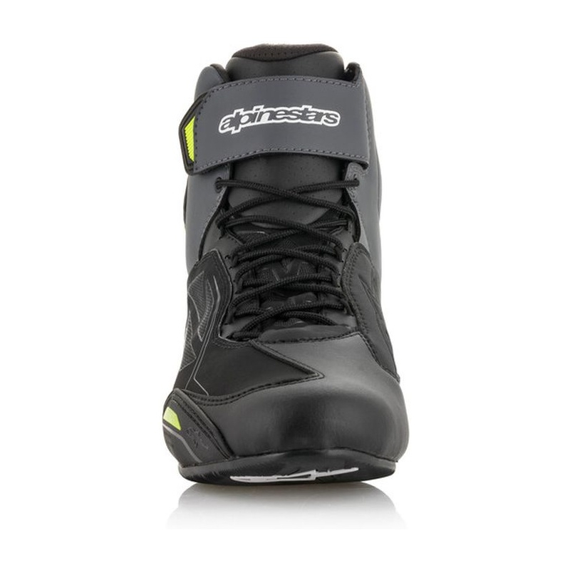Alpinestars Faster-3 Drystar musta-harmaa-fluo-keltaiset moottoripyöräsaappaat