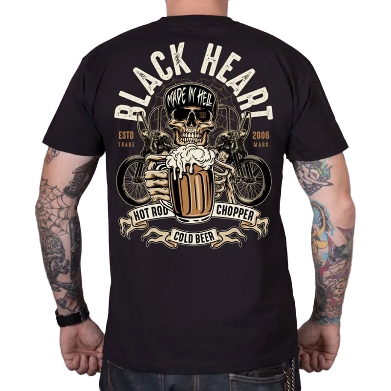 T-paita Musta Sydän Beer Biker musta musta