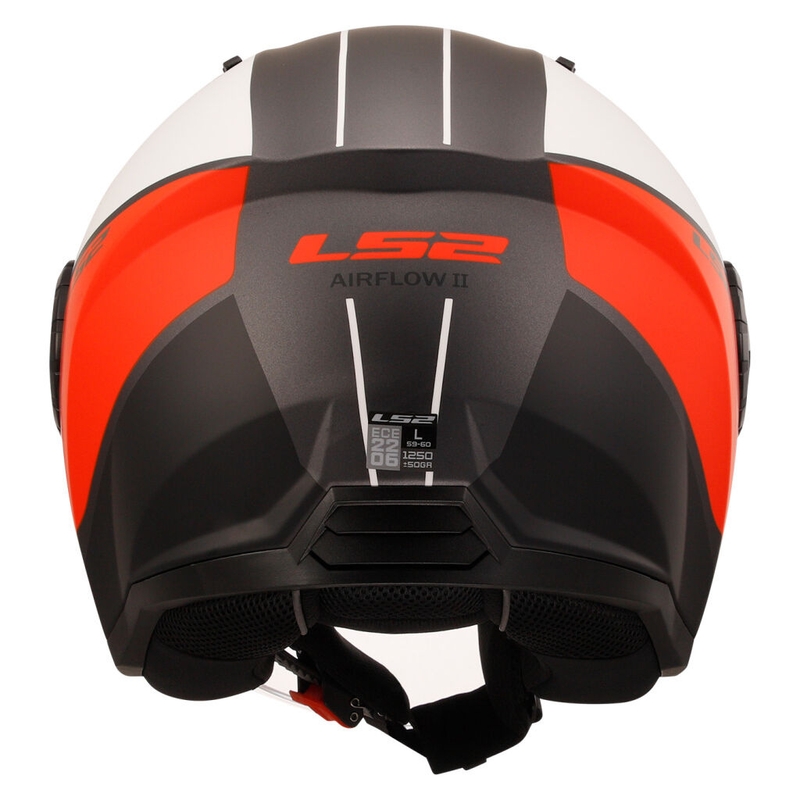 Avoin moottoripyöräilykypärä LS2 OF616 Airflow II Cover matta valkoinen ja punainen