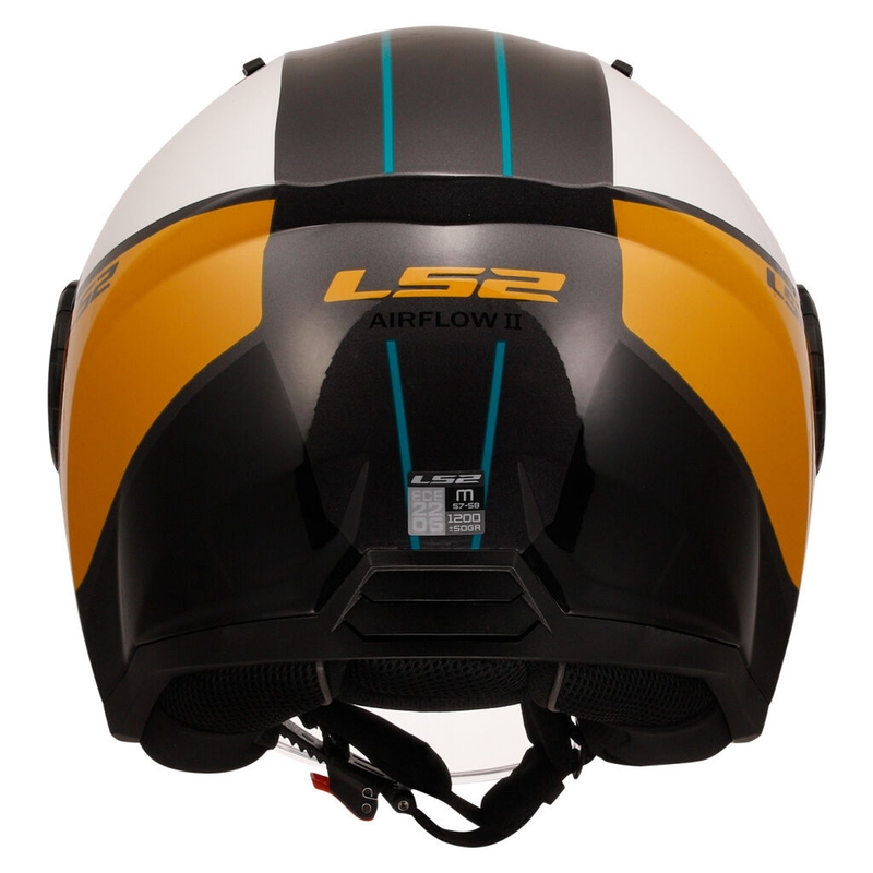 Avoin moottoripyöräilykypärä LS2 OF616 Airflow II Cover Kiiltävä valkoinen-ruskea