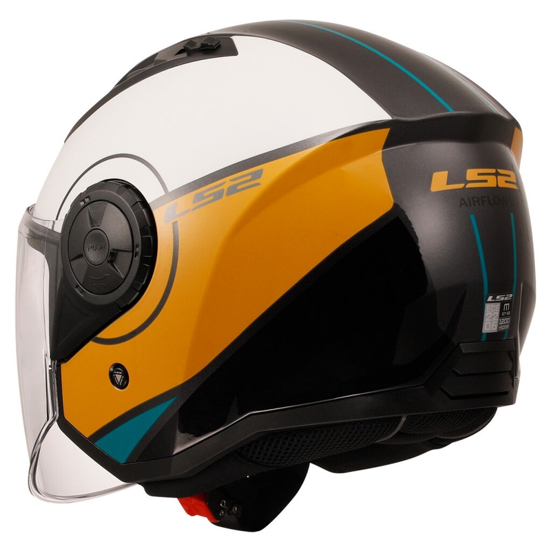 Avoin moottoripyöräilykypärä LS2 OF616 Airflow II Cover Kiiltävä valkoinen-ruskea