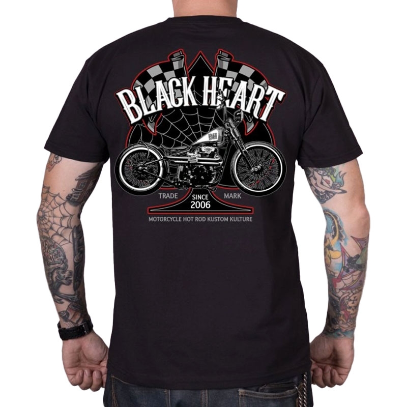 T-paita Black Heart Chopper Race musta musta