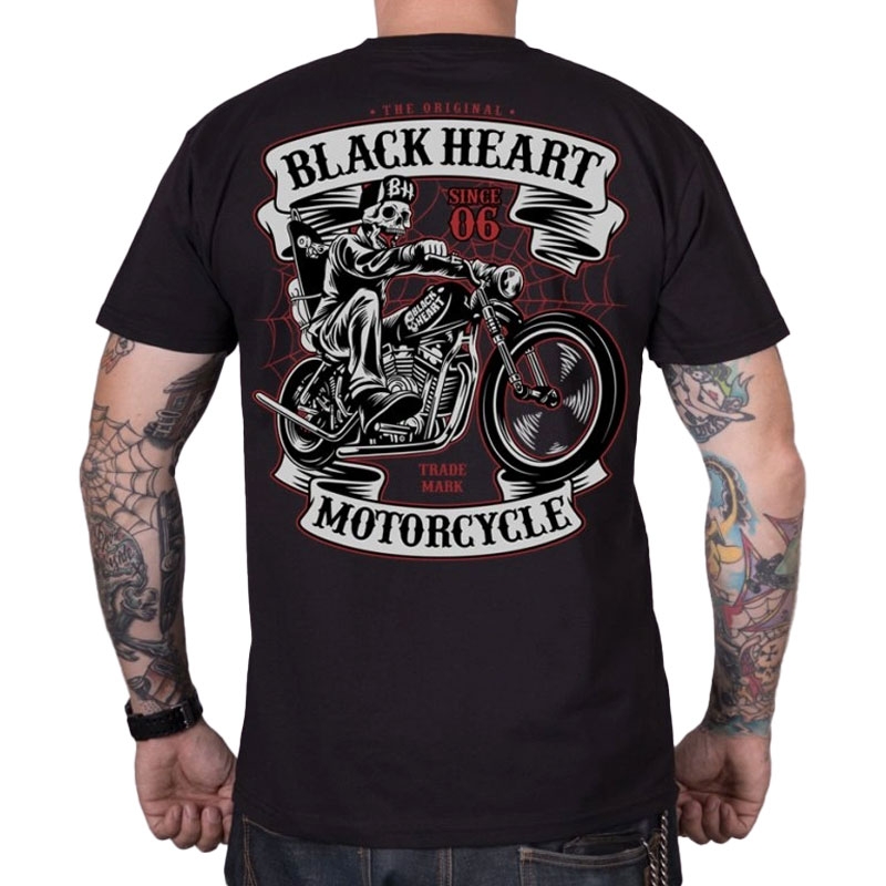 T-paita Musta Sydän Skeleton Chopper musta