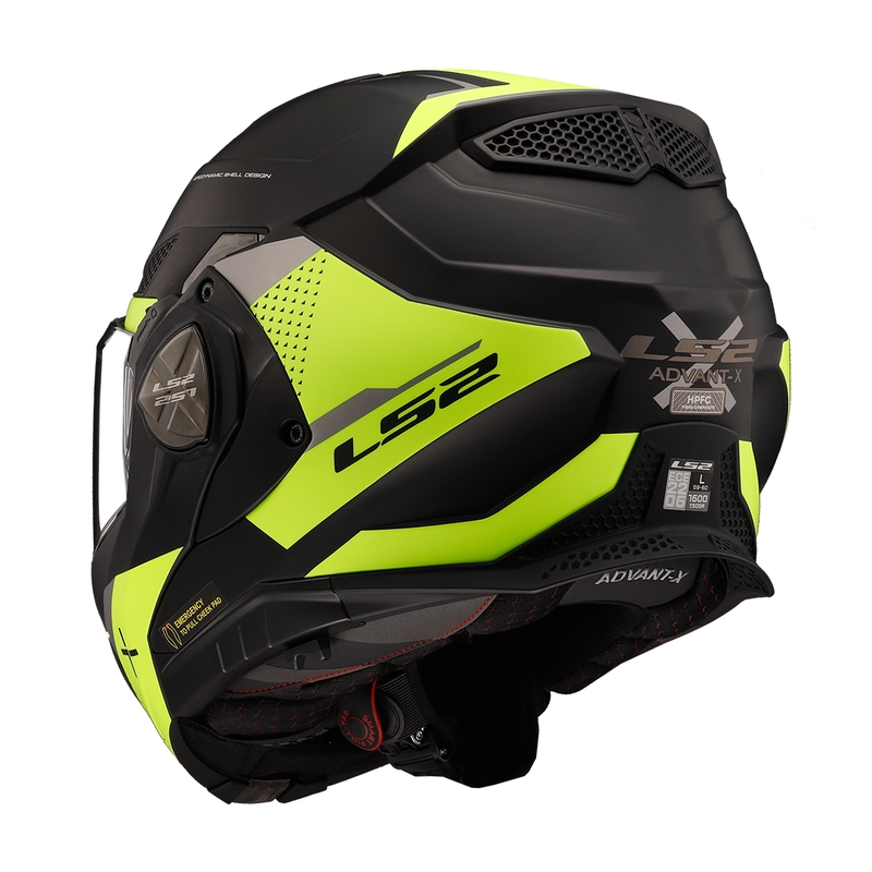 LS2 FF901 Advant X Oblivion musta-fluo-keltainen flip-up moottoripyöräilykypärä